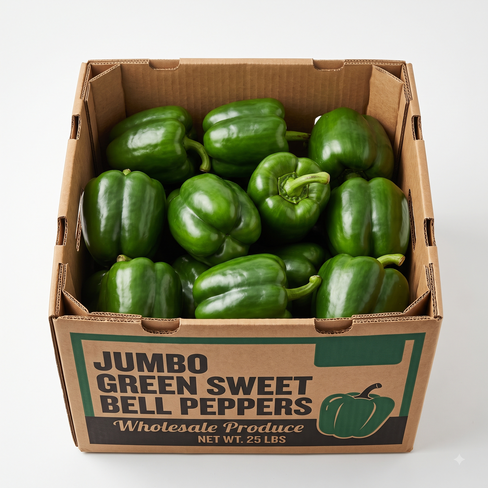 Jumbo Green Sweet Bell Peppers